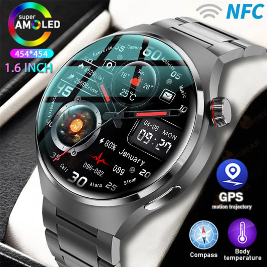 Reloj inteligente Huawei GT4 PRO para hombre, reloj inteligente 4 Pro con pantalla AMOLED HD, Bluetooth, llamada, GPS, NFC, frecuencia cardíaca, azúcar en sangre, novedad de 2024 