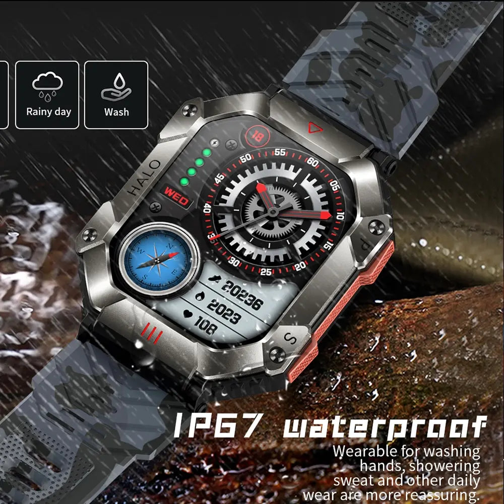 GEJIAN GPS reloj inteligente militar para hombres para Android IOS Ftiness relojes Ip68 impermeable 2,0'AI voz Bluetooth llamada reloj inteligente 2023 