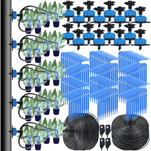 Sistema de riego automático para jardín, riego por goteo de 4 vías, 3/5mm, transmisor de flecha de goteo de 2 vías, planta en maceta, juego de 10/20