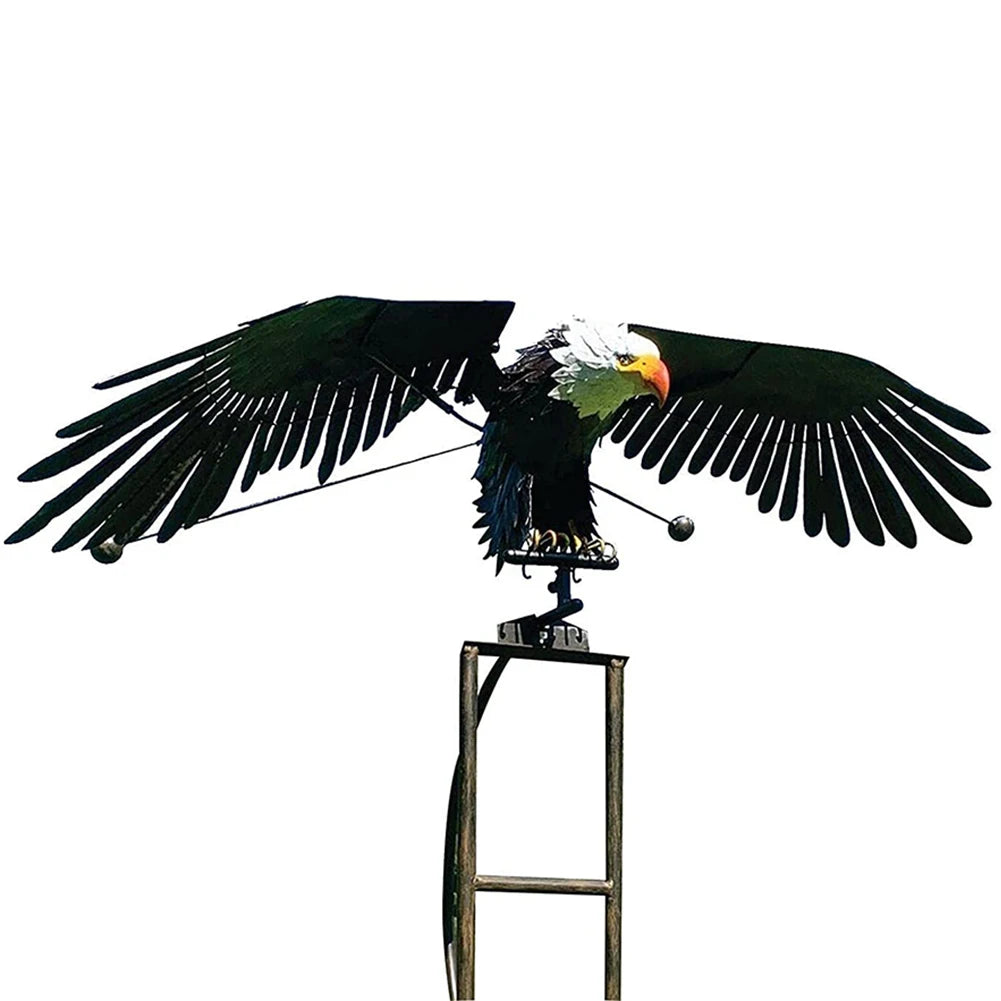 Garden Eagle Birds Sculptures Iron Metal Eagle Wind Spinners Lawn Garden Decoration Outdoor Lawn Courtyard Ornaments Crafts