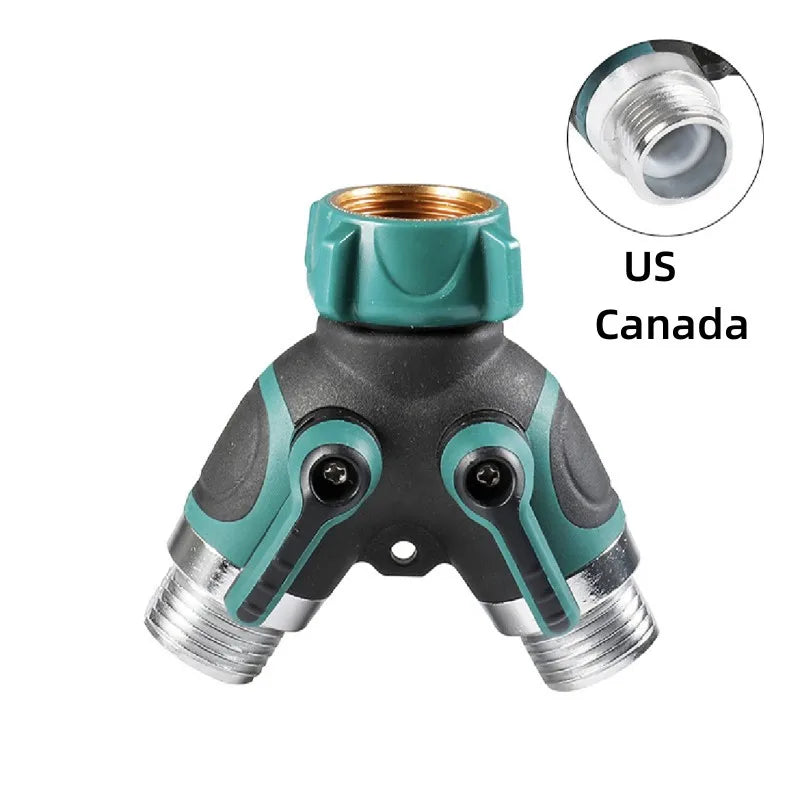 Garden Watering Two Way Hose Splitters Connector 3/4 Inch Garden Tap Water Splitter Y Conector Drip Irrigation Adapter