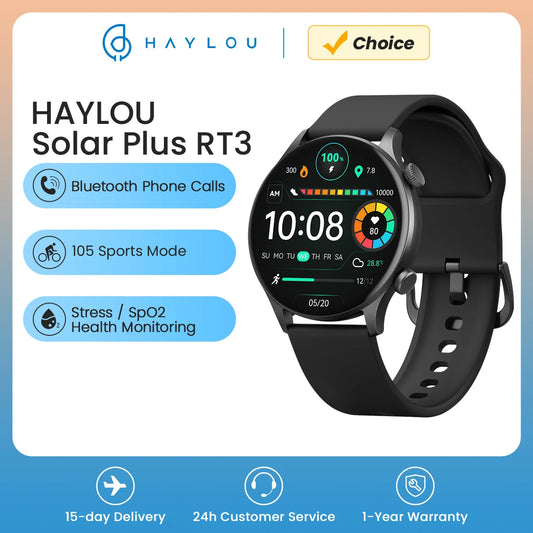 HAYLOU Solar Plus RT3 reloj inteligente Bluetooth llamada telefónica 1,43 "Pantalla AMOLED Smartwatch Monitor de salud IP68 reloj deportivo impermeable