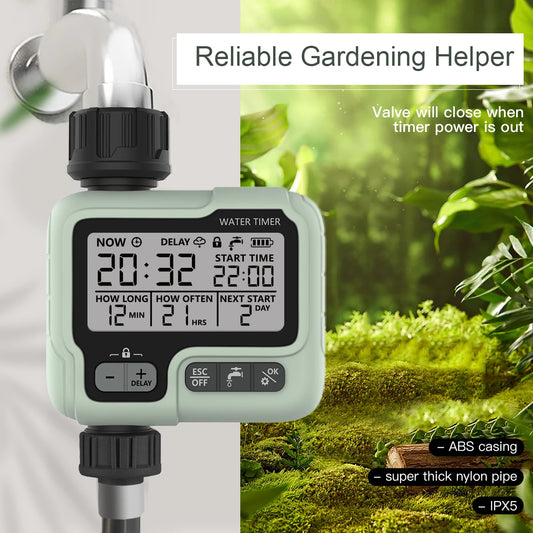 HCT-322 Temporizador de agua automático Máquina de riego digital para jardín Aspersor inteligente utilizado al aire libre para ahorrar agua y tiempo 