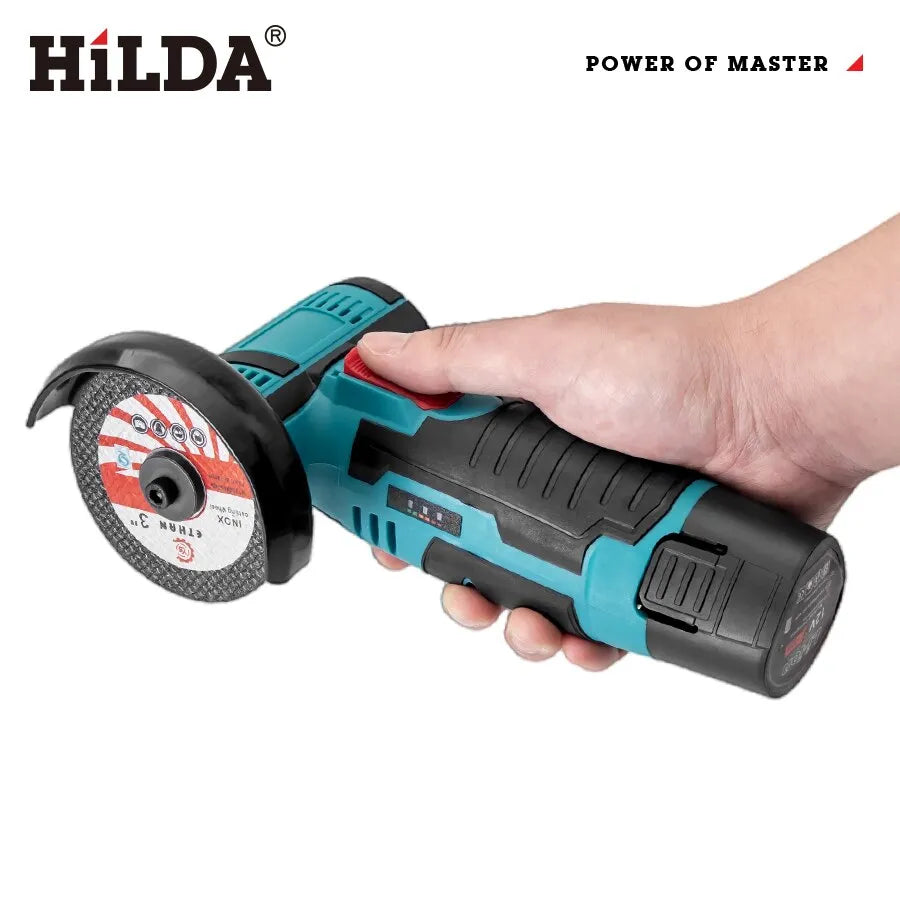 HILDA-Mini amoladora angular de 12v, herramienta de pulido recargable, pulidora para cortar diamantes, herramientas eléctricas inalámbricas 