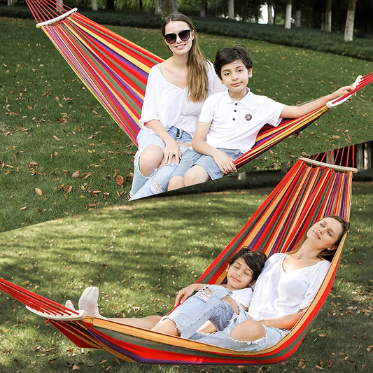 Hammock Garden Canvas Outdoor for Leisure Portable Thickened Anti-Rollover Hanging Adults 2 Person Strong Camping Hammock Stand