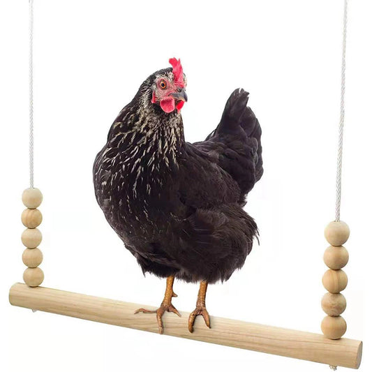 Columpio para pájaros colgante, juguete para gallinero, descanso de madera para mascotas, columpio, percha, jaula de ejercicio para pájaros y pollos, accesorios de Entrenamiento de mascotas 