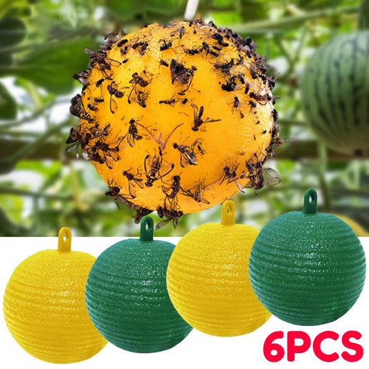 Trampa para moscas colgante, Bola de pegamento, insecto, fruta, mosca, mata insectos para abejas, avispas, atrapamoscas pegajoso, suministros para Control de plagas de jardín y huerto 