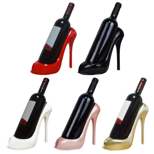 Soporte para botellas de vino con zapatos de tacón alto, elegante estante para vinos, accesorios para cestas de regalo para el hogar, esculturas de estatuas 