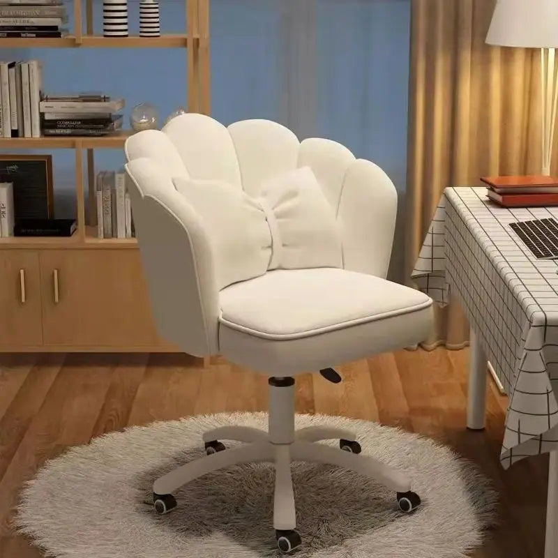 Silla de ordenador para niña, asiento cómodo para estudio, dormitorio, silla giratoria sedentaria, dormitorio de estudiantes, silla de maquillaje para Internet 