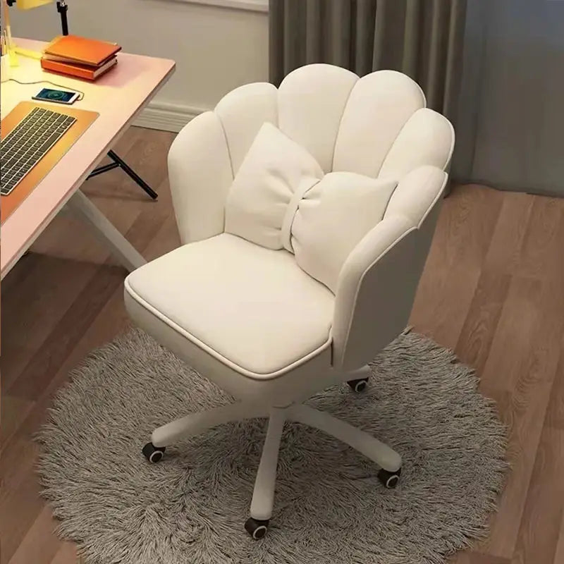 Silla de ordenador para niña, asiento cómodo para estudio, dormitorio, silla giratoria sedentaria, dormitorio de estudiantes, silla de maquillaje para Internet 