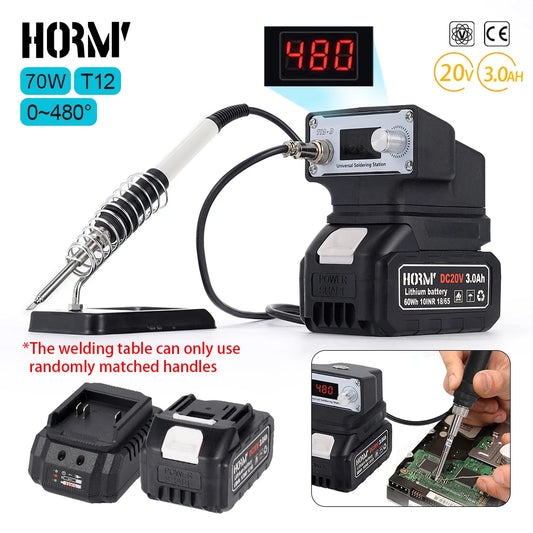 Hormy T12 Estación de soldadura de resistencia inalámbrica pantalla Digital soldador reparación IC herramienta de soldadura para batería Makita 18V