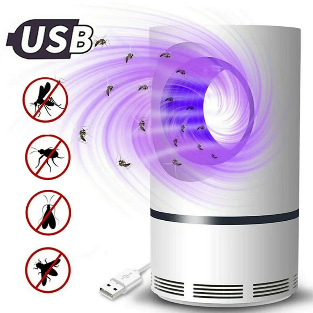 Gran oferta mata mosquitos con USB, luz interior silenciosa, insecto físico, mosquitos, moscas, trampa, lámpara atrapamoscas, suministros para el hogar 