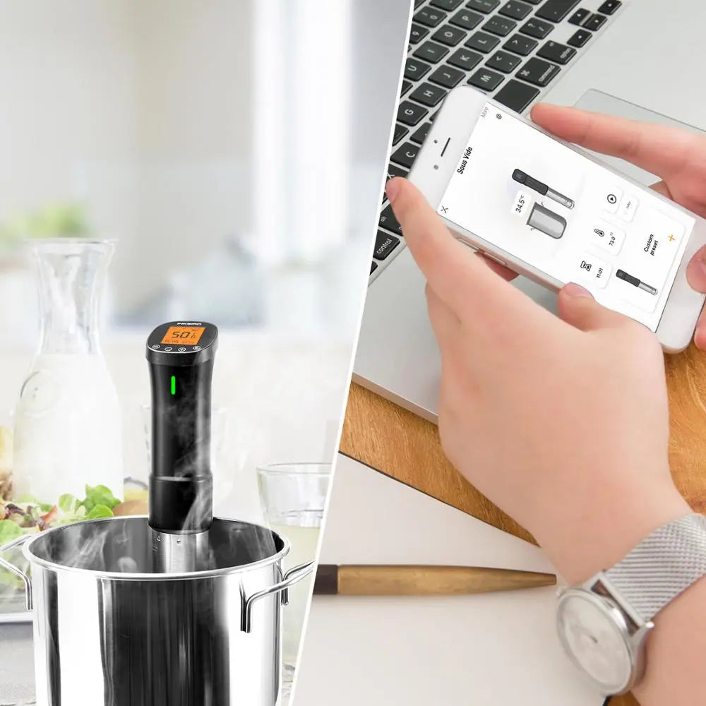 Olla de cocción lenta INKBIRD ISV-200W Wi-Fi culinaria Sous Vide de precisión con circulador de inmersión de 1000W y componentes de acero inoxidable 