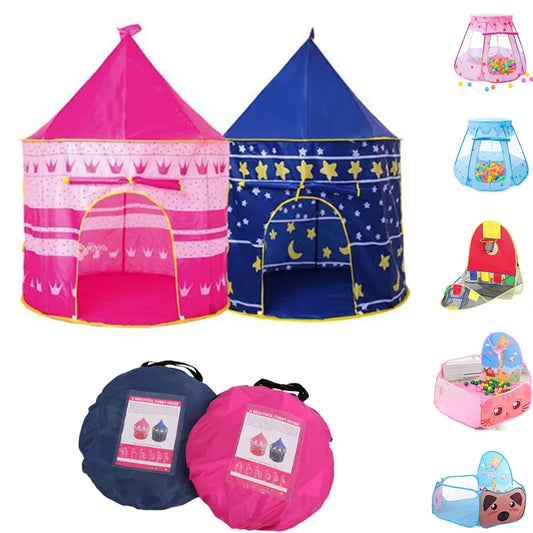 Carpas plegables para niños pequeños, Castillo portátil para niños, casa de juegos rosa y azul, juguetes de acampada, regalos de cumpleaños y Navidad al aire libre, decoración de habitación