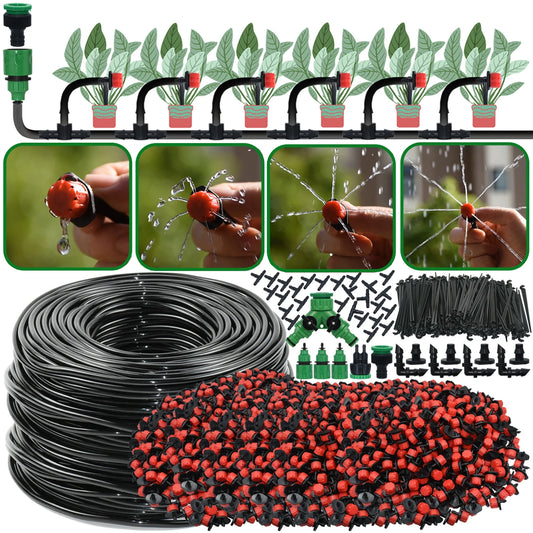 KESLA Garden-Kit de riego por goteo de 1/4 pulgadas, sistema de riego automático, boquillas para tierras de cultivo, bonsái, plantas, flores, invernadero vegetal