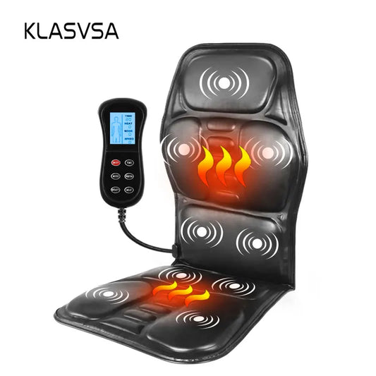 KLASVSA-masajeador eléctrico de espalda, silla de masaje, cojín, vibrador de calefacción, coche, hogar, oficina, colchón Lumbar para cuello, alivio del dolor 