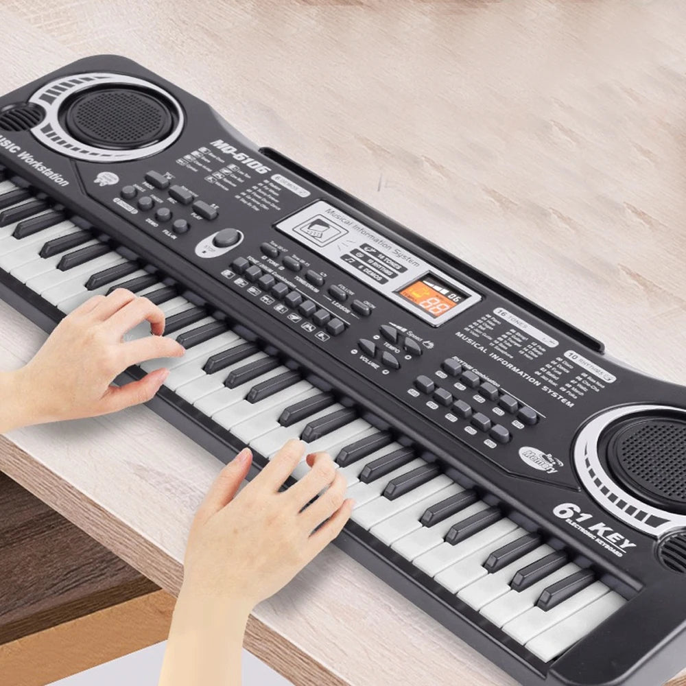 Teclado de Piano Electrónico para niños, órgano de 61 teclas con micrófono/24 teclas, juguetes educativos, instrumento Musical, regalo para niños principiantes