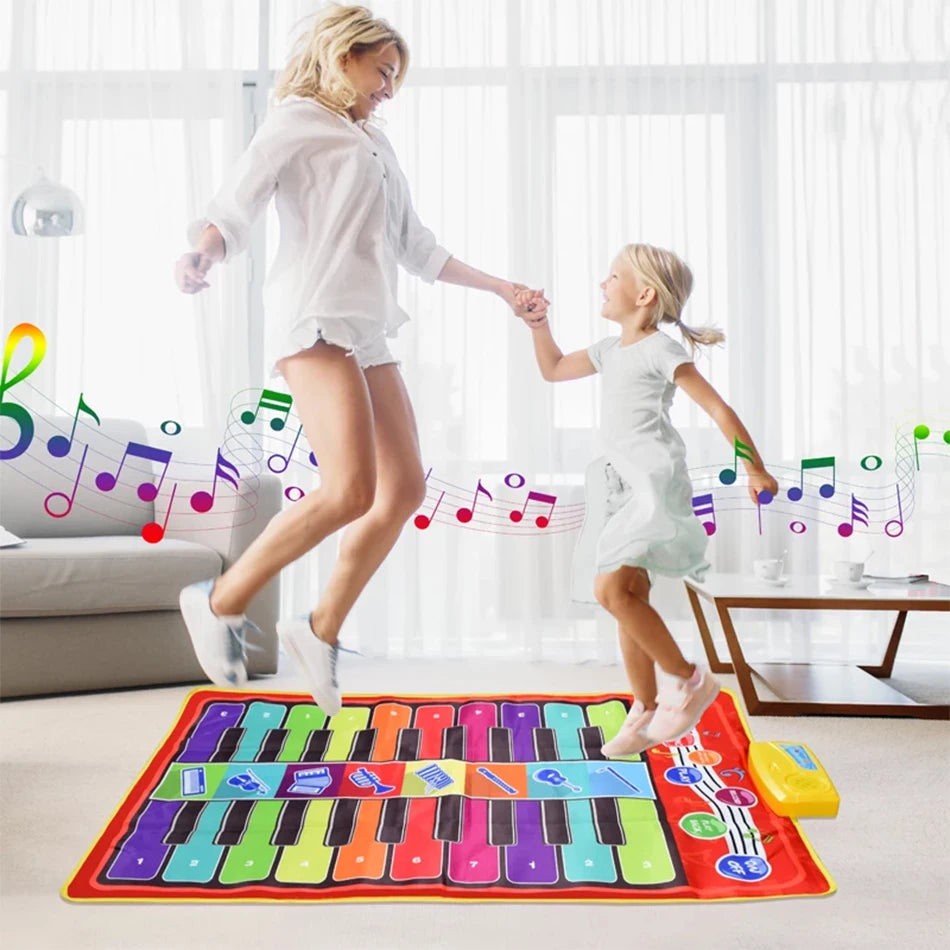 Tapete de Piano Musical para niños, tapete de juego con teclado Duet, 20 teclas, Piano de suelo con 8 instrumentos de sonido, 5 modos de Paly, almohadilla de baile, juguetes educativos 