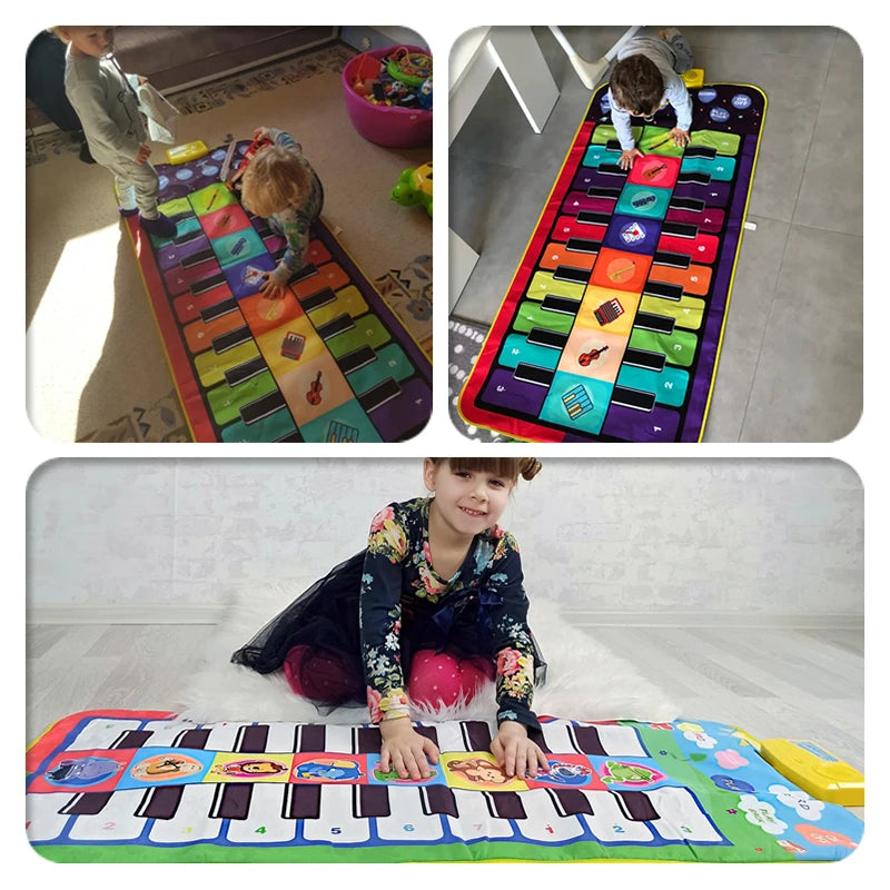 Tapete de Piano Musical para niños, tapete de juego con teclado Duet, 20 teclas, Piano de suelo con 8 instrumentos de sonido, 5 modos de Paly, almohadilla de baile, juguetes educativos 