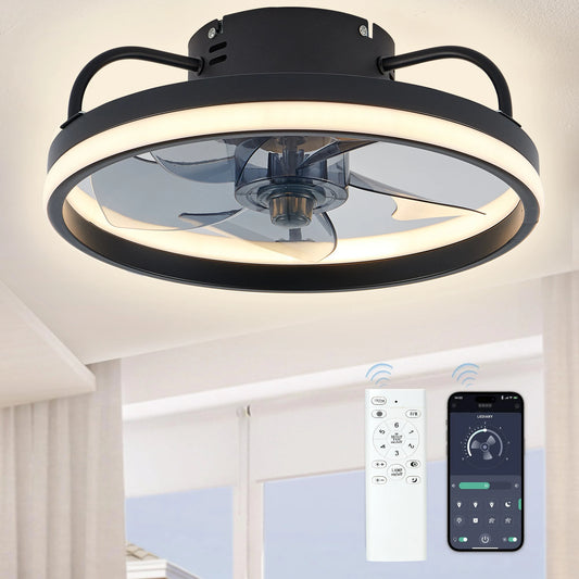 Ventilador de luz de techo LED con lámpara de Control remoto para sala de estar, ventiladores de dormitorio para decoración de casa grande, accesorios de iluminación para el hogar 