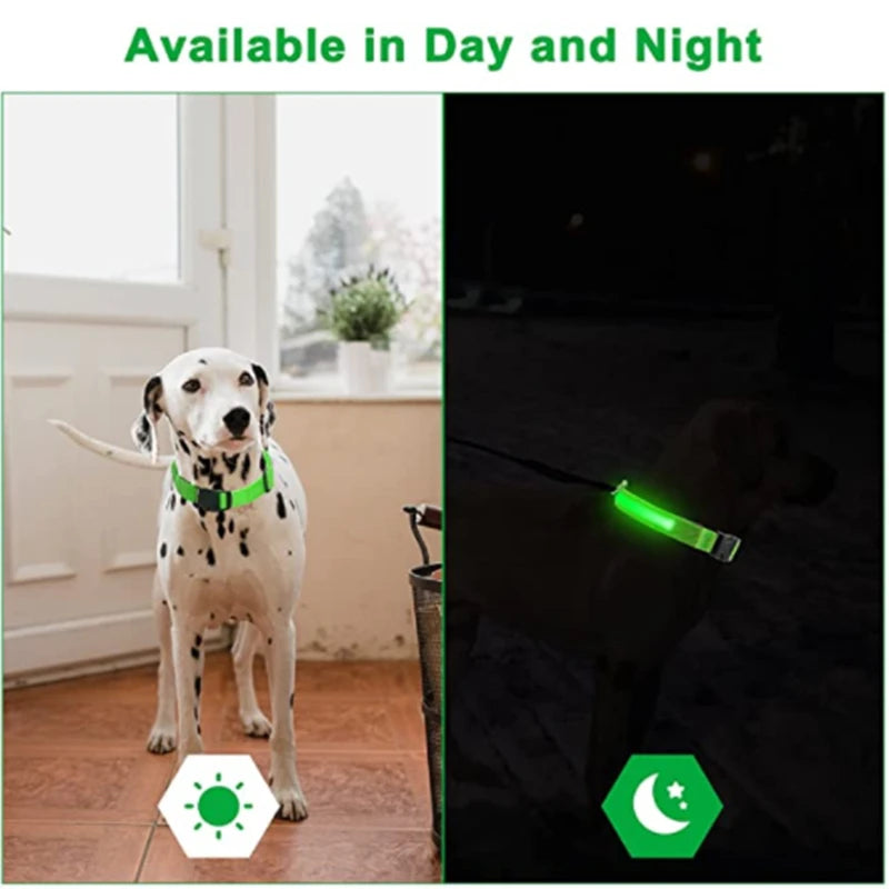 Collar de perro LED brillante, Collar luminoso recargable intermitente ajustable, arnés de luz nocturna antipérdida para perros pequeños, productos para mascotas