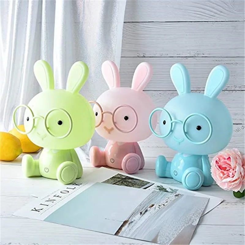 LED Night Light Touch Cartoon New Bunny Table Lamp Baby Kids Room Bedside Night Light Christmas Gifts Decor Home Bedroom Party