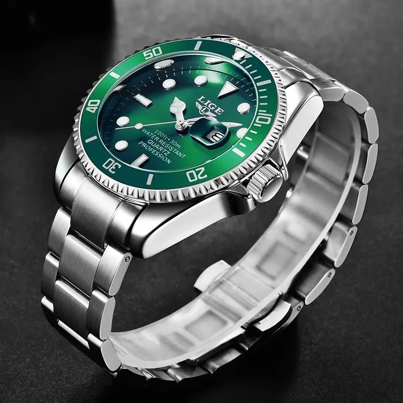 Reloj LIGE de buceo a la moda de lujo de la mejor marca, reloj de pulsera resistente al agua 30ATM con fecha, relojes deportivos para hombre, reloj de pulsera de cuarzo, reloj Masculino 