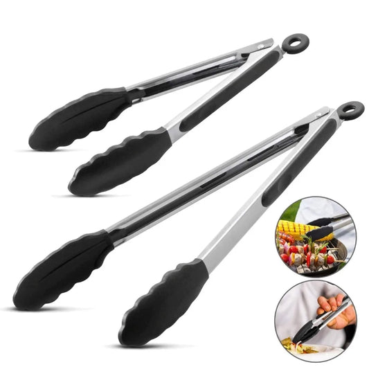 Pinzas de cocina LMETJMA Premium, pinzas de silicona para cocinar, 9 12 pulgadas, sin BPA, antiadherentes, para barbacoa, parrilla, pinzas para alimentos con bloqueo KC0253 