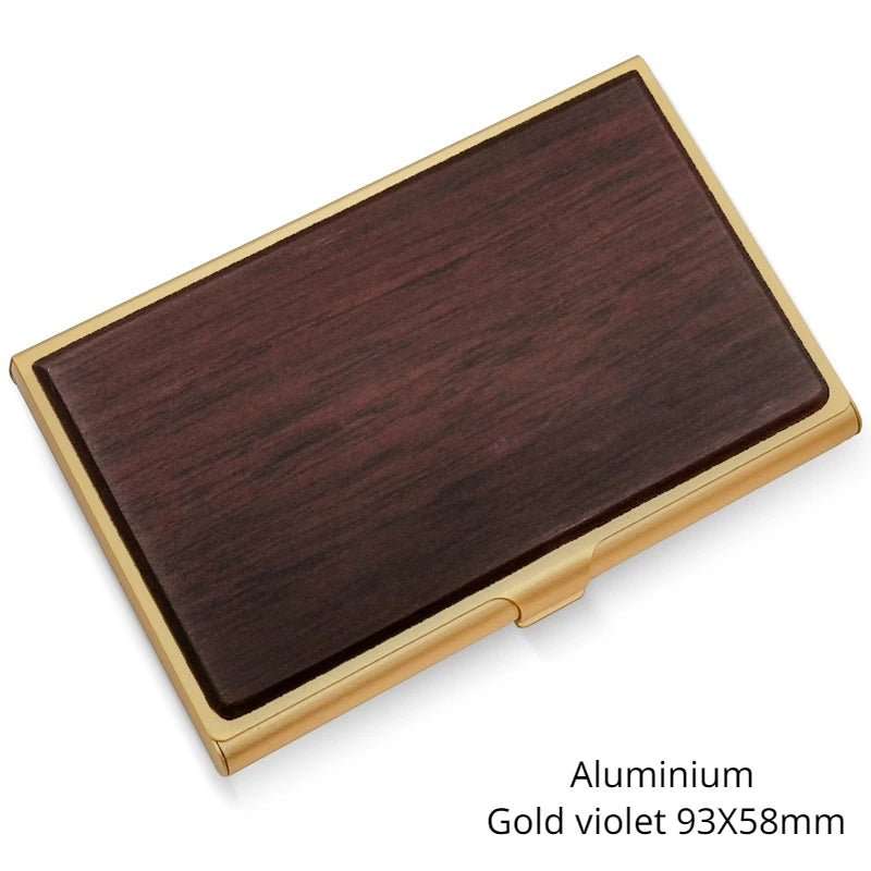 Laser Engraving Logo Black Walnut Solid Wood Business Card Box Customized Wooden Clip Personalized Cardcase Activities Gifts