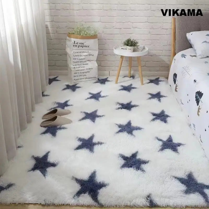 Alfombra de seda teñida con pelo largo para el hogar, sala de estar, dormitorio, cama completa, ventana lateral, alfombra para el suelo, tapete para puerta, tapete absorbente para pies 