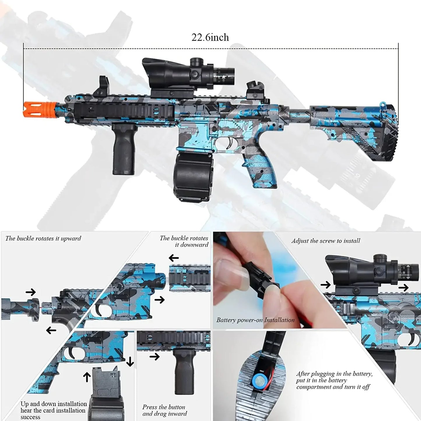 Pistola de agua M416, pistola eléctrica de grafiti, Rifle de aire, armas de juguete de Paintball, pistola neumática para disparar, juguete para adultos y niños 