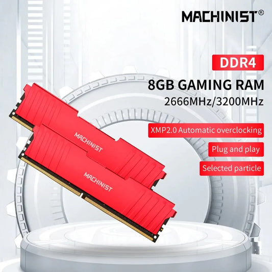 MACHINIST DDR4 RAM 8GB 16GB 2666HMz 3200mhz Desktop Memory with Heat Sink DDR4 RAM PC DIMM for All Motherboards