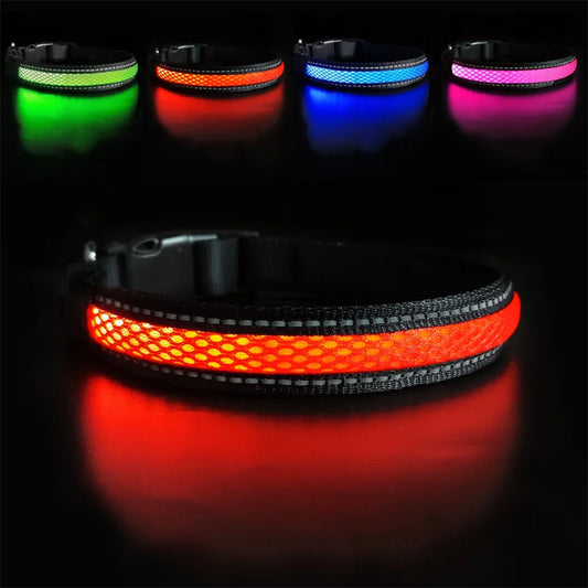 MASBRILL Collar LED para perro, productos luminosos para mascotas, Collar brillante de seguridad con estilo, accesorios reflectantes impermeables para perros 