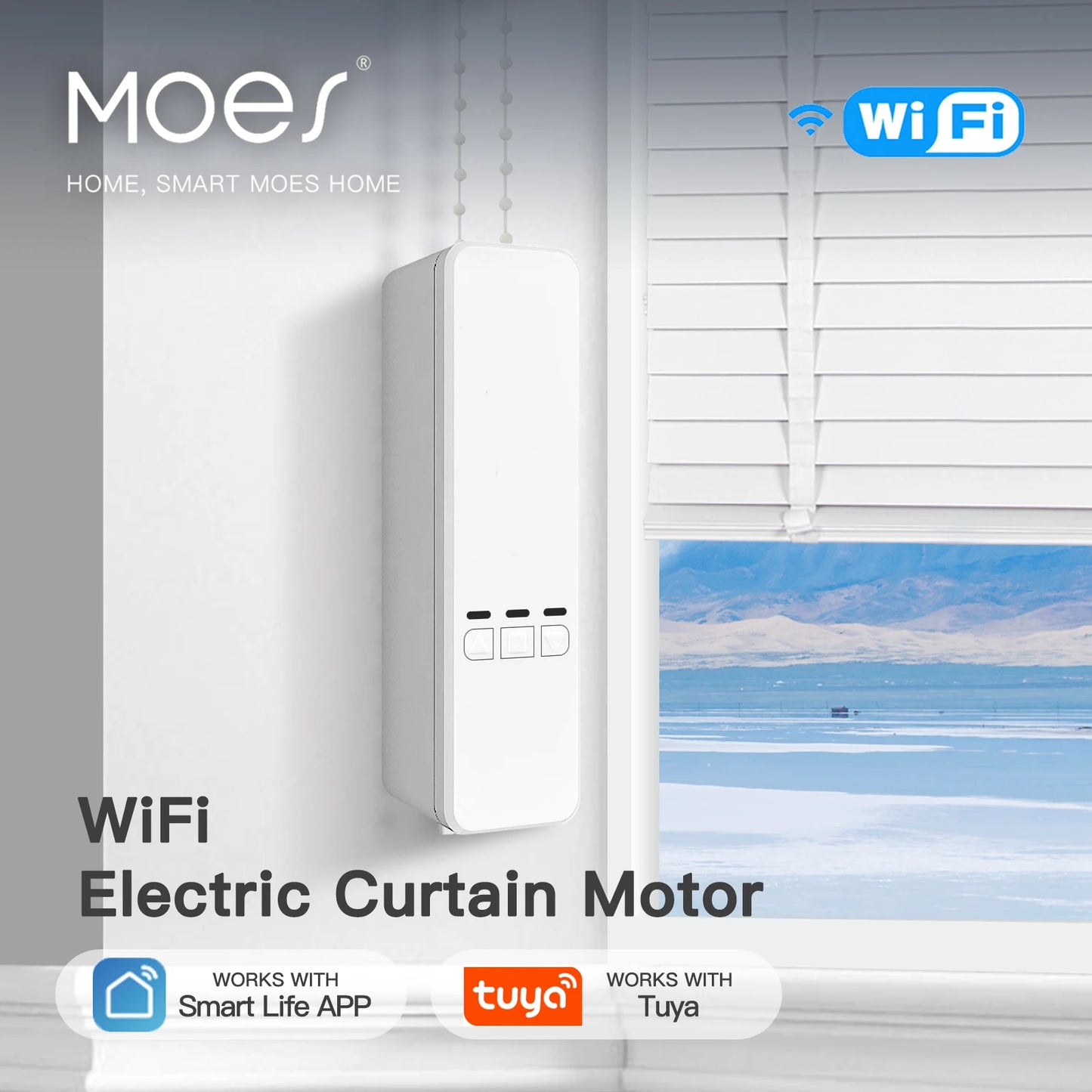 MOES Tuya WiFi Motor inteligente persianas enrollables de cadena eléctrica Unidad de obturador RF Kit remoto aplicación Smart Life a través de Alexa/Google 