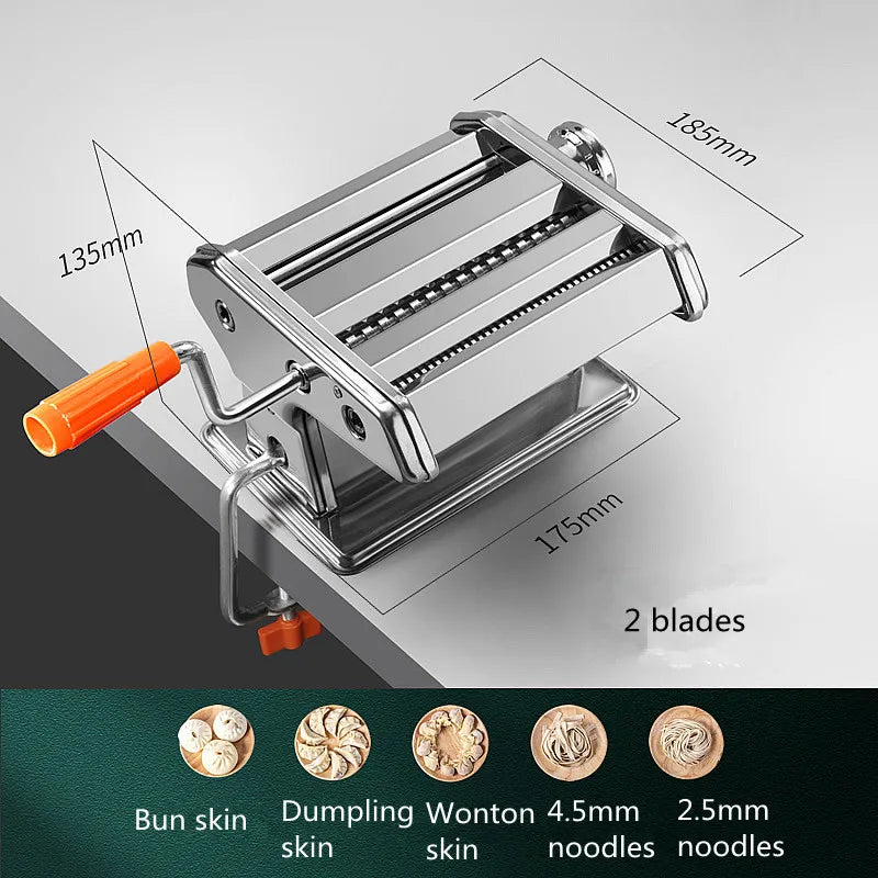 Máquina manual para hacer fideos con rodillo de acero inoxidable para hacer pasta 