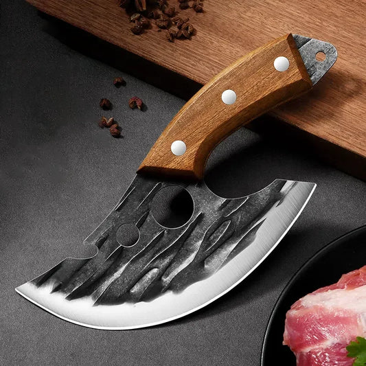 Cuchillo de carnicero Sacacorchos para carne, verduras, frutas, cuchillo portátil definitivo con funda, barbacoa, picnic, camping, cubiertos para exteriores