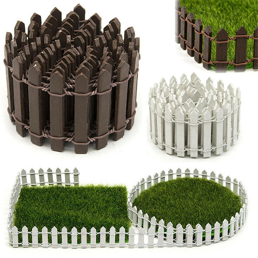 Mini Miniature Wood Fence Decoration Farm Garden Decorative Balcony Landscape Barrier Accessory Indoor Courtyard 100x3cm/100x5cm