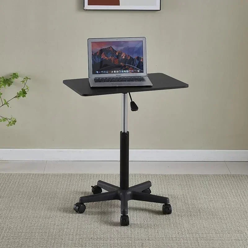 Movable Lifting Small Table with Pulley Small Sofa Bedside Table Standing Upright Laptop Office Desk