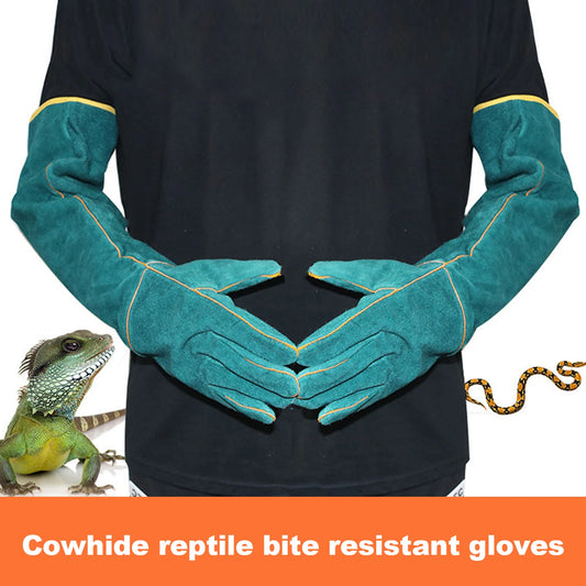 Guantes de seguridad multifunción antimordeduras de cuero ultralargos para mascotas, guantes protectores para morder, para atrapar perros, gatos, Reptiles y animales