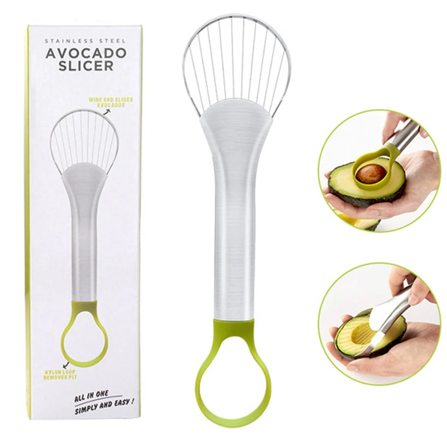 Multi-purpose stainless steel avocado cutter, dragon fruit watermelon cutting line avocado sli avocado separator, fruit slicer.