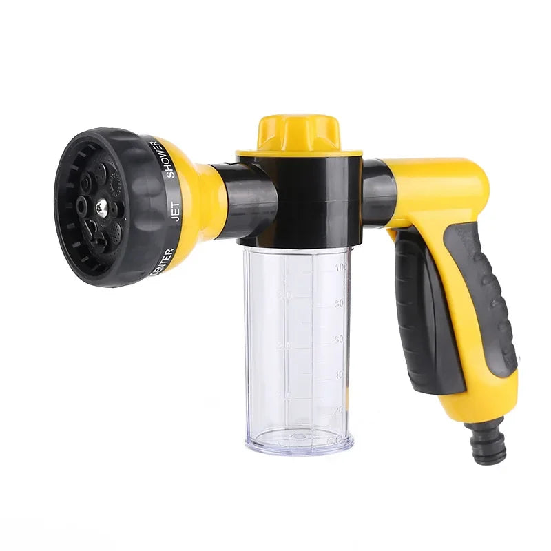 Multifunctional Adjustable Mode Water Guns Nozzle Hose Washer Garten Watering Jet Sprayer with Foam Container Fertilizer Tools