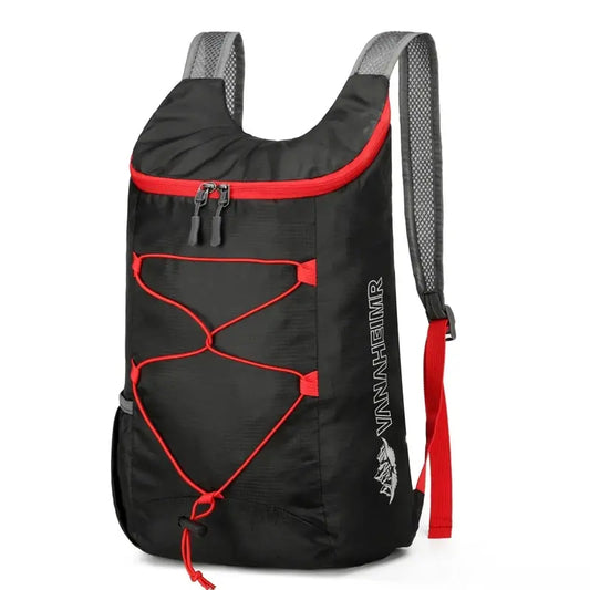 Mochila plegable multifuncional para exteriores, bolsa deportiva de tela de nailon impermeable, ligera, de alta densidad, para acampar, senderismo y viajes 