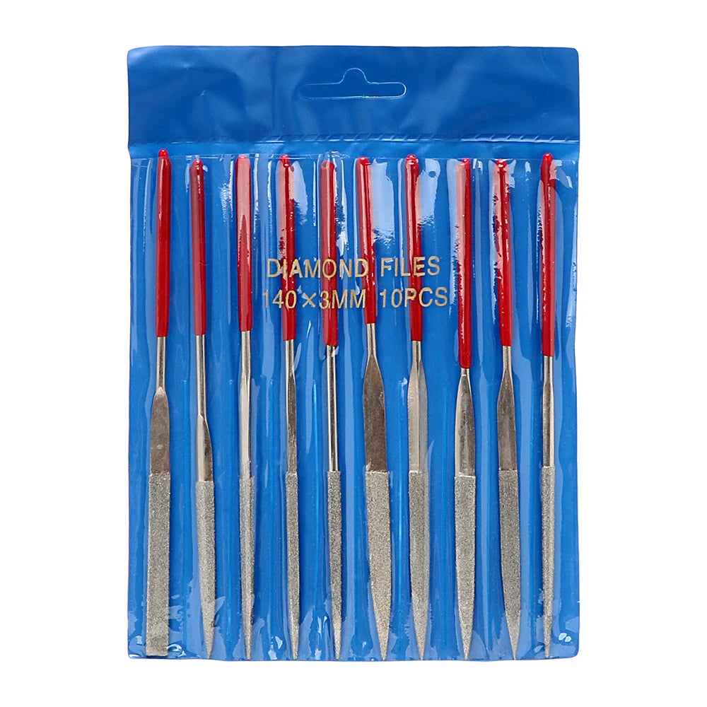 NICEYARD 140mm 10PCS Diamond Mini Needle File Set Hand Tools for Ceramic Glass Gem Stone Hobbies and Crafts