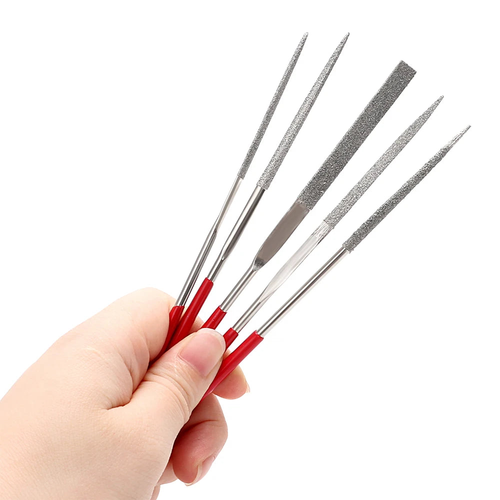 NICEYARD 140mm 10PCS Diamond Mini Needle File Set Hand Tools for Ceramic Glass Gem Stone Hobbies and Crafts