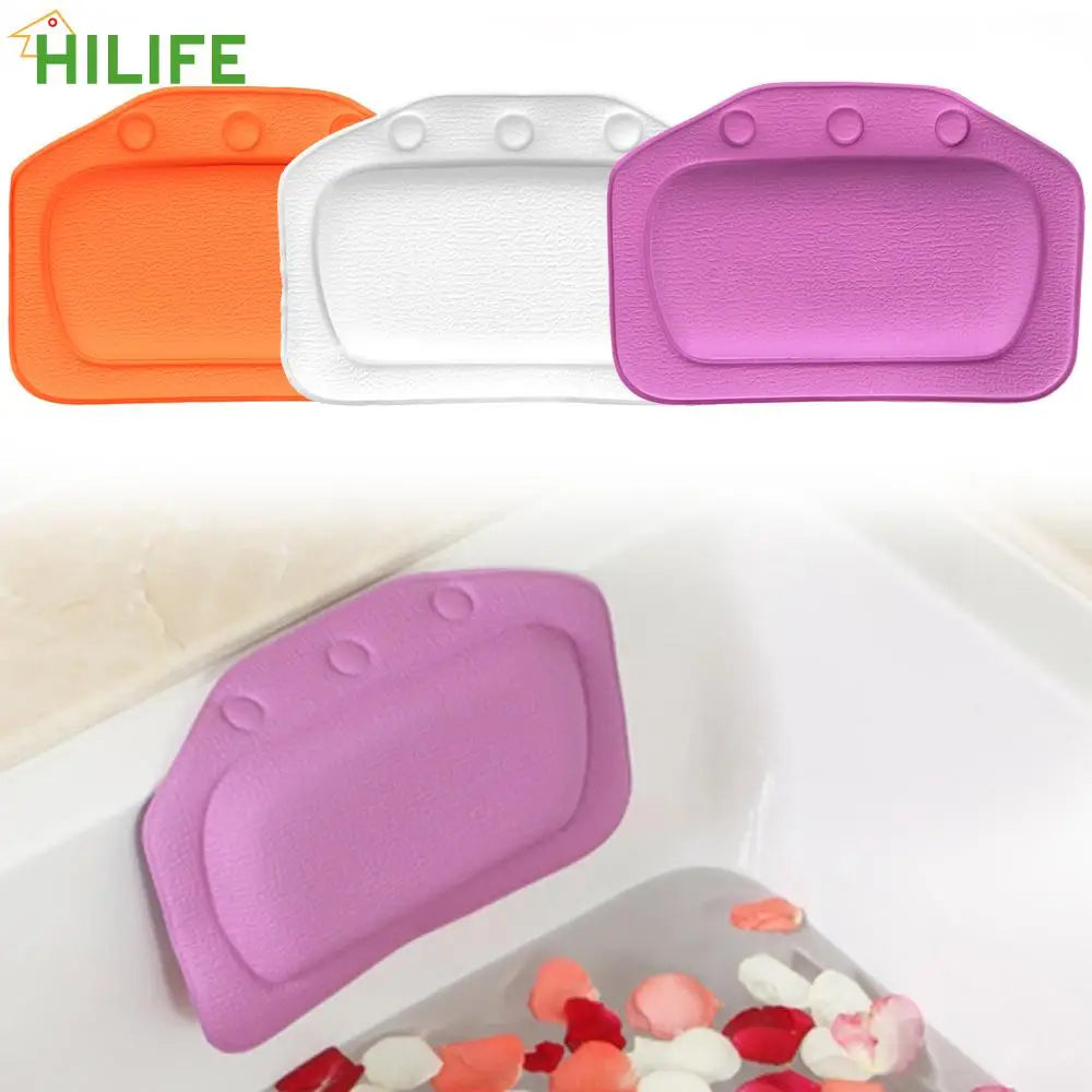 Neck Bathtub Cushion Soft Headrest With Suction Cup SPA Bath Pillow PVC Bathroom Supplies 21*31cm Bath Accessories