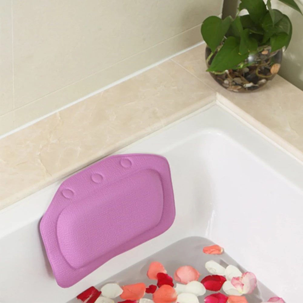 Neck Bathtub Cushion Soft Headrest With Suction Cup SPA Bath Pillow PVC Bathroom Supplies 21*31cm Bath Accessories