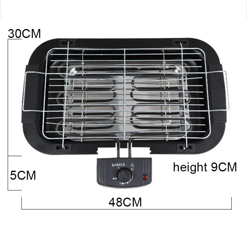 全新 2024 电动台式烧烤炉 烧烤 花园 野营 室内烹饪 1300W 