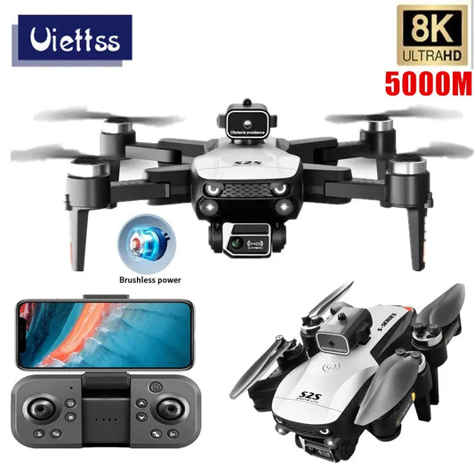 New S2S Mini Drone Profesional 8K HD Camera Fly 25Min Obstacle Avoidance Brushless Foldable Quadcopter Optical Flow RC Dron