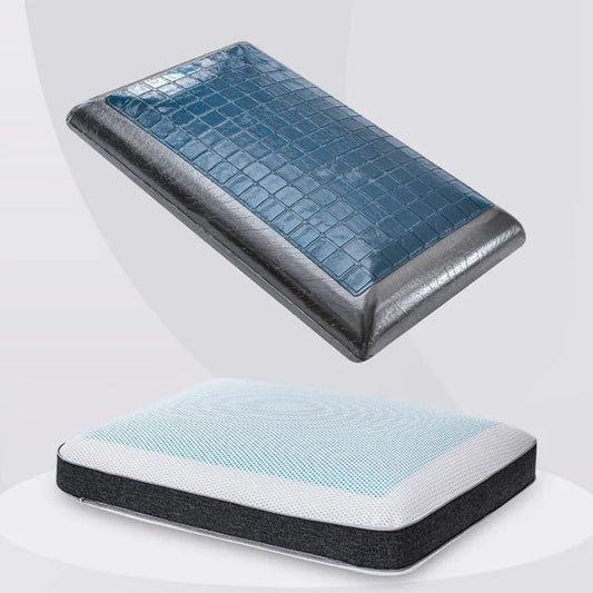 Nueva almohada refrescante de Gel de doble cara disponible para verano, almohadas ergonómicas de espuma viscoelástica de carbón de bambú para dormitorio con funda de almohada 