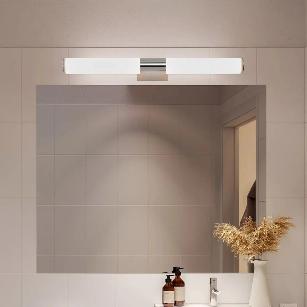 Luces interiores nórdicas para baño, espejo de baño, aplique de luz para tocador, luces de tocador cromadas para baño moderno 